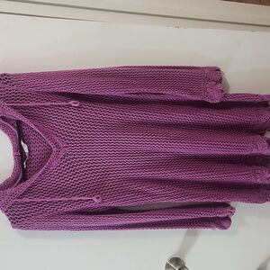 Athleta Purple Crochet Cover Up Dress W/ Hood